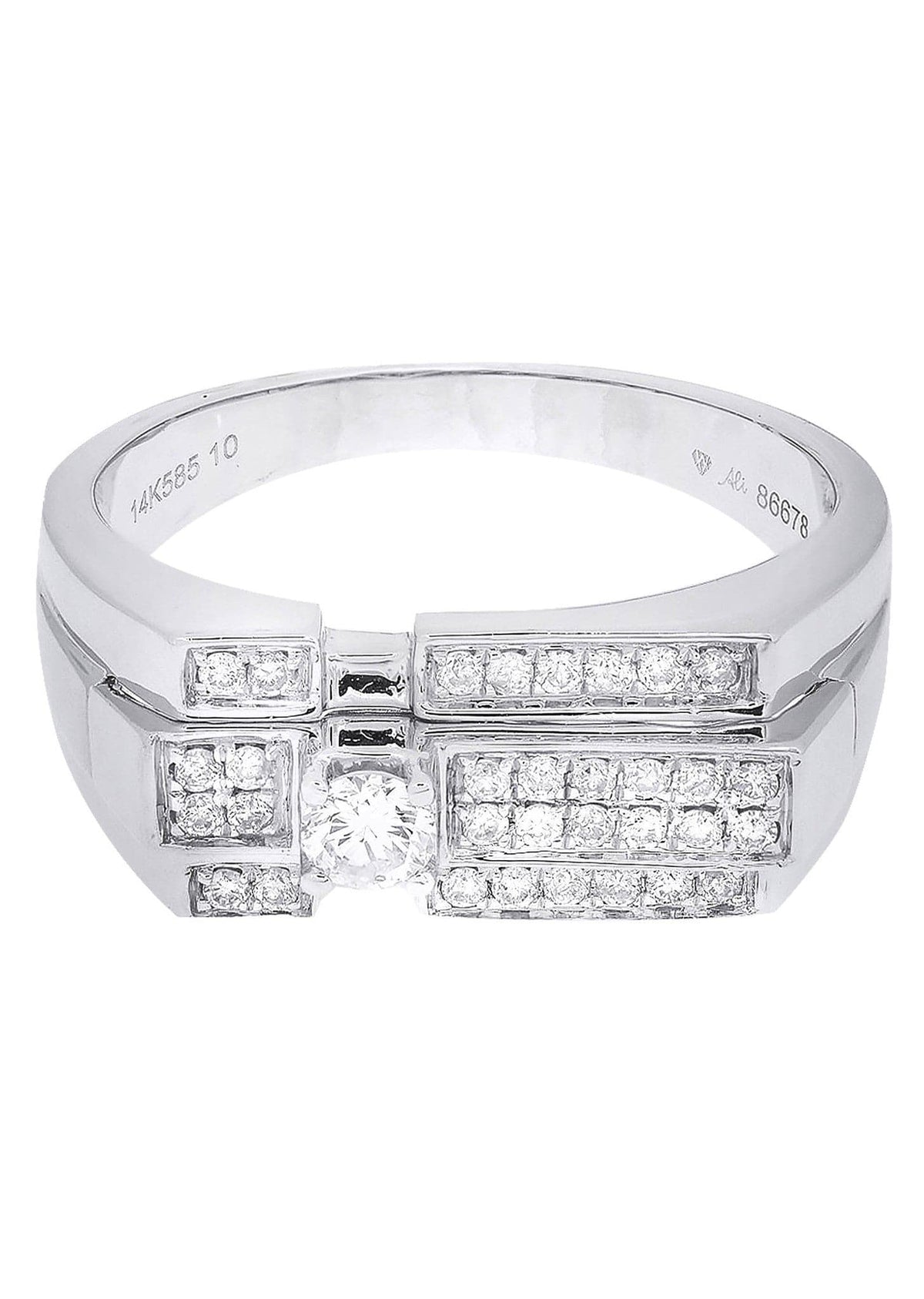 White Gold Mens Diamond Ring| 0.46 Carats| 6.74 Grams
