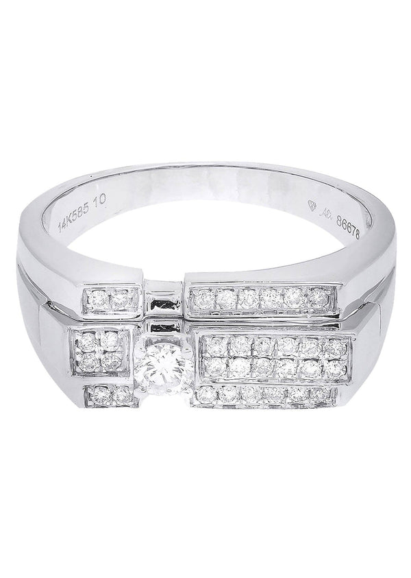 White Gold Mens Diamond Ring| 0.46 Carats| 6.74 Grams