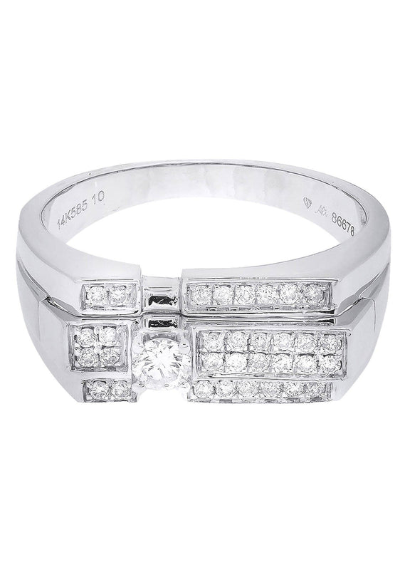 White Gold Mens Diamond Ring| 0.46 Carats| 6.74 Grams