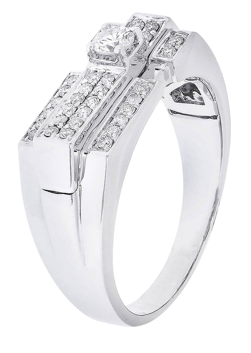 White Gold Mens Diamond Ring| 0.46 Carats| 6.74 Grams