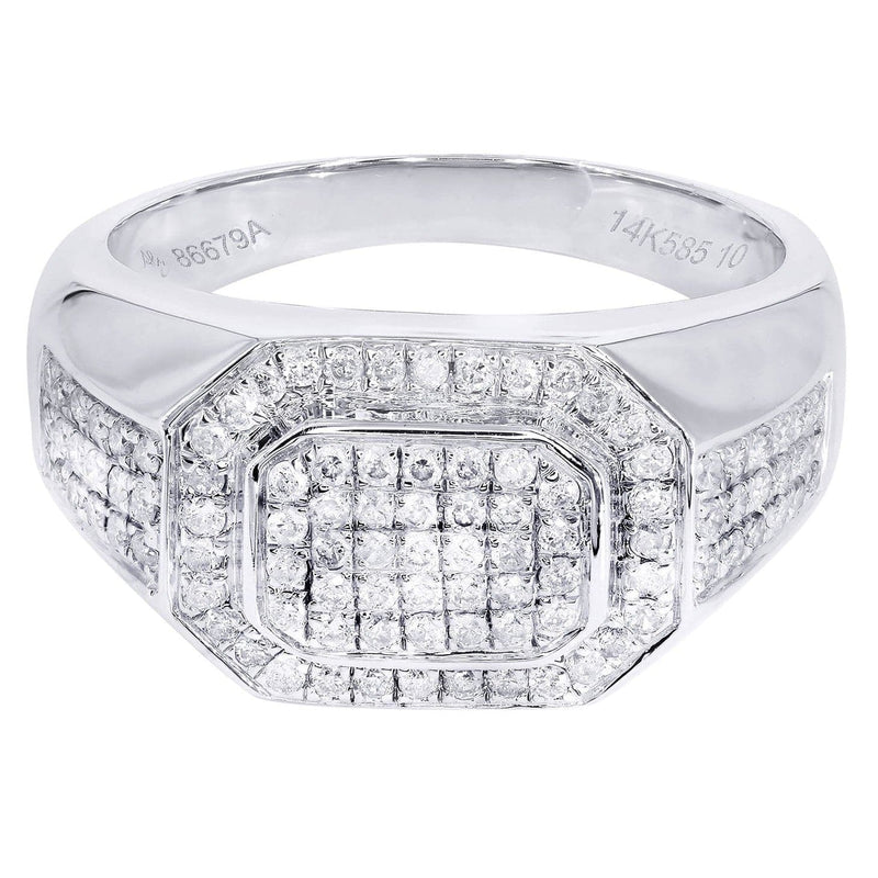 White Gold Mens Diamond Ring| 0.76 Carats| 10.48 Grams