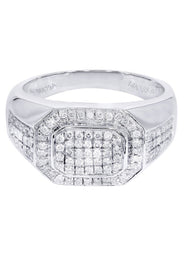 White Gold Mens Diamond Ring| 0.76 Carats| 10.48 Grams