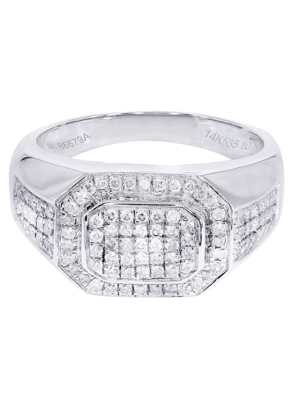 White Gold Mens Diamond Ring| 0.76 Carats| 10.48 Grams