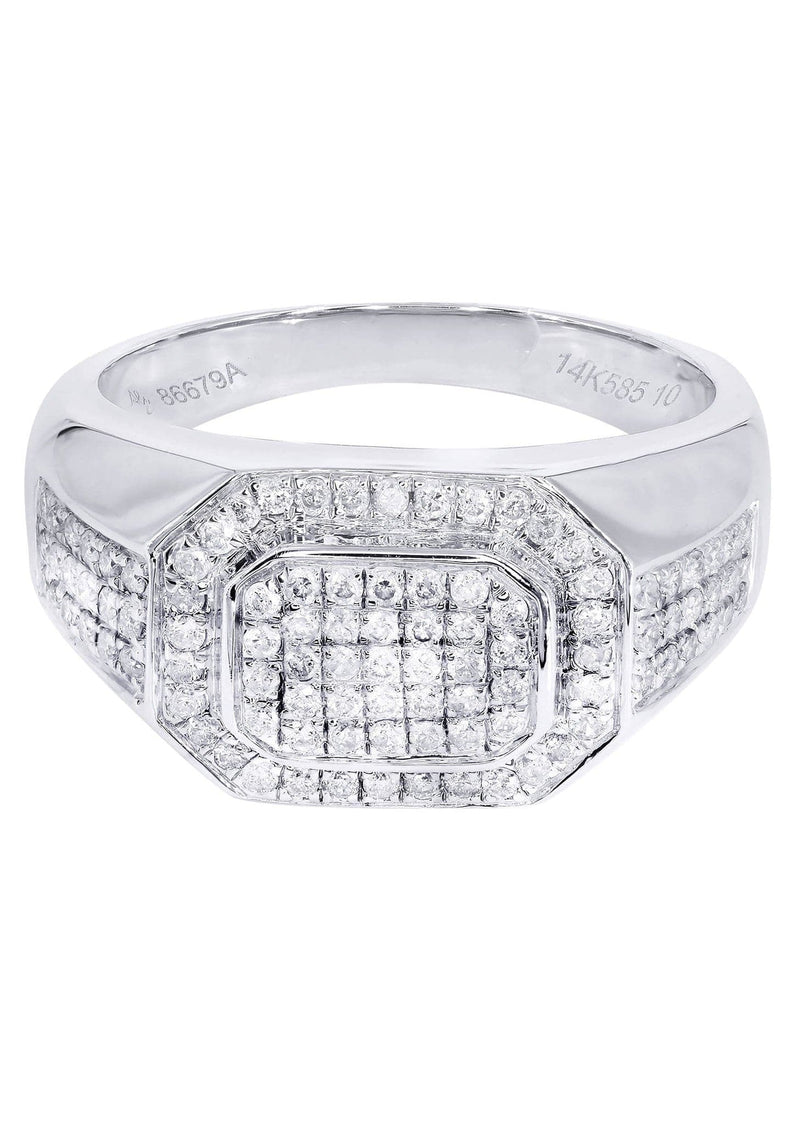 White Gold Mens Diamond Ring| 0.76 Carats| 10.48 Grams