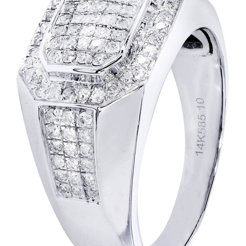 White Gold Mens Diamond Ring| 0.76 Carats| 10.48 Grams