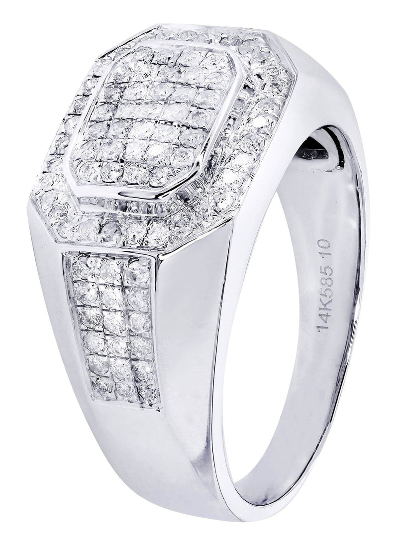 White Gold Mens Diamond Ring| 0.76 Carats| 10.48 Grams