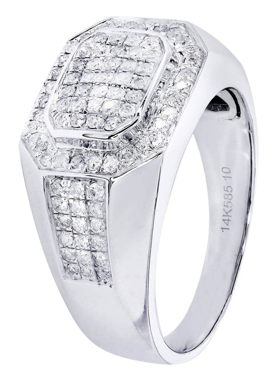 White Gold Mens Diamond Ring| 0.76 Carats| 10.48 Grams