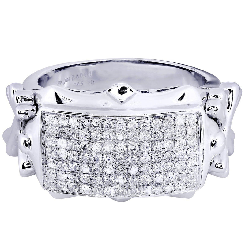 White Gold Mens Diamond Ring| 0.87 Carats| 12.57 Grams
