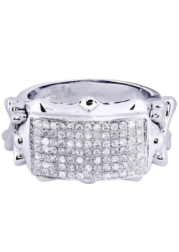 White Gold Mens Diamond Ring| 0.87 Carats| 12.57 Grams