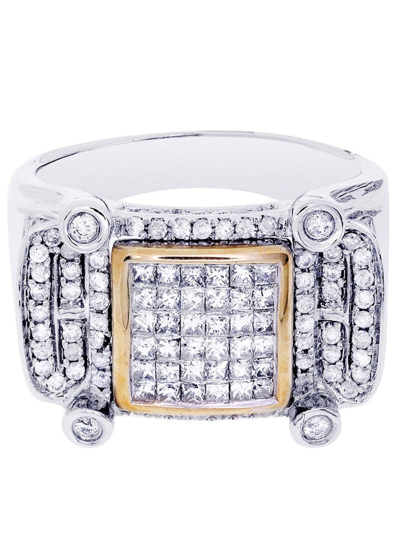 White Gold Mens Diamond Ring| 1.68 Carats| 14.07 Grams