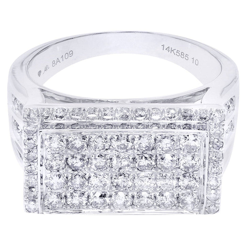 White Gold Mens Diamond Ring| 1.87 Carats| 10.36 Grams