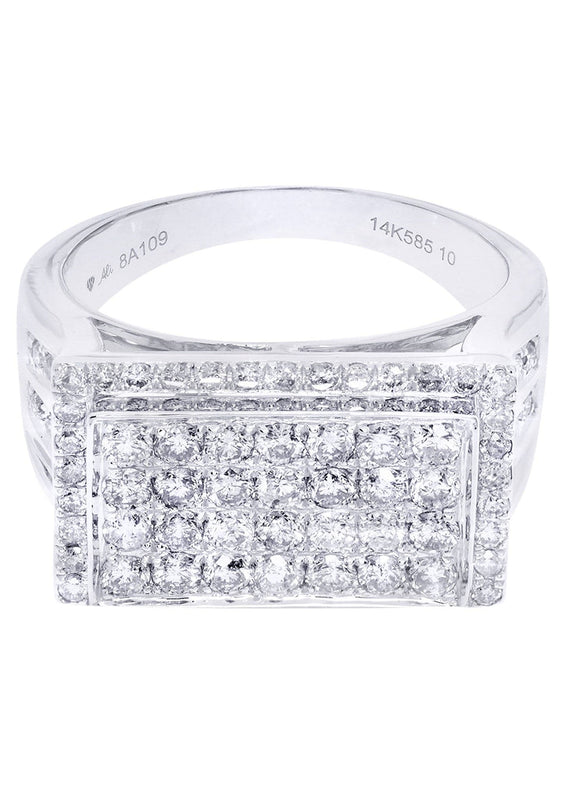White Gold Mens Diamond Ring| 1.87 Carats| 10.36 Grams