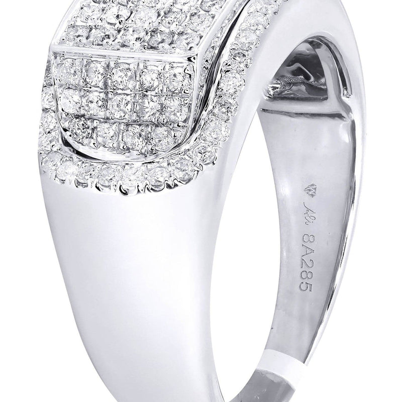White Gold Mens Diamond Ring| 0.95 Carats| 9.49 Grams