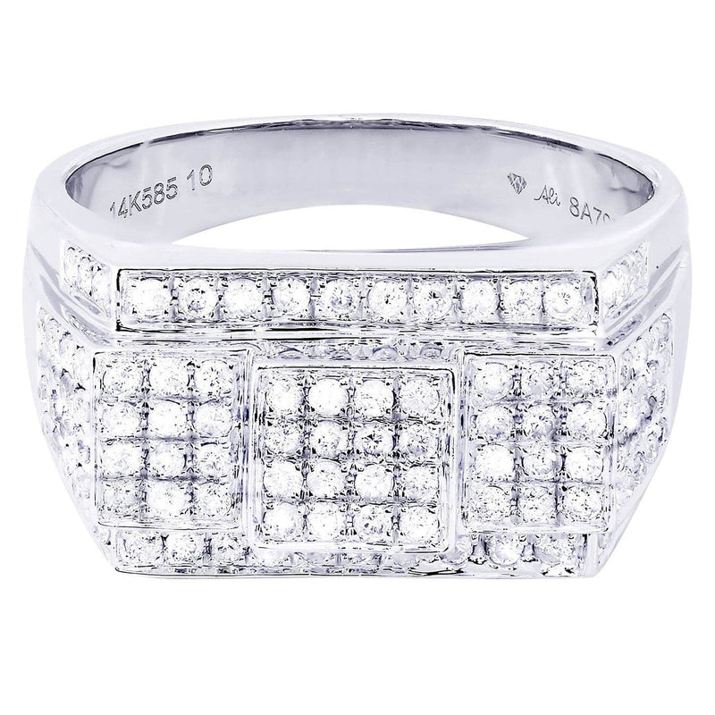 White Gold Mens Diamond Ring| 0.92 Carats| 9.52 Grams