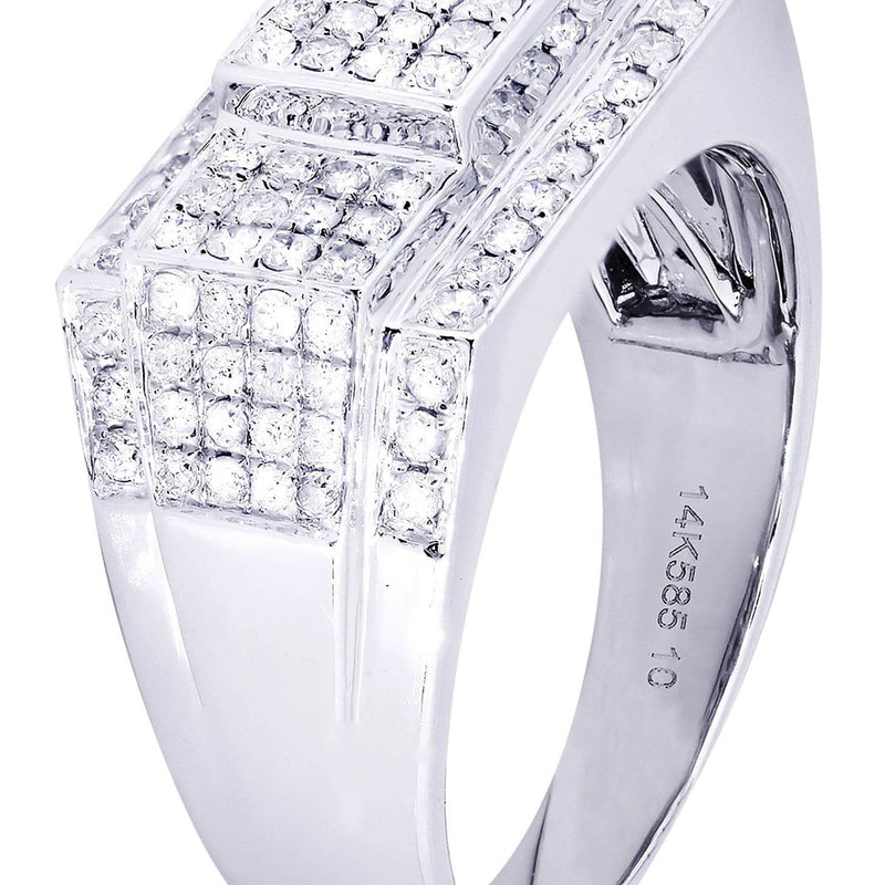 White Gold Mens Diamond Ring| 0.92 Carats| 9.52 Grams