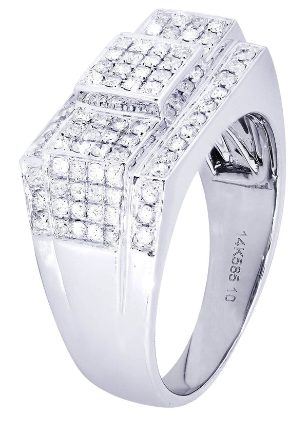 White Gold Mens Diamond Ring| 0.92 Carats| 9.52 Grams