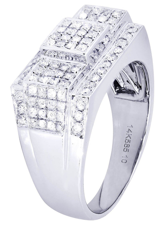 White Gold Mens Diamond Ring| 0.92 Carats| 9.52 Grams