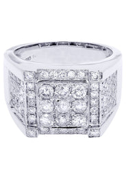 White Gold Mens Diamond Ring| 2.19 Carats| 15.74 Grams