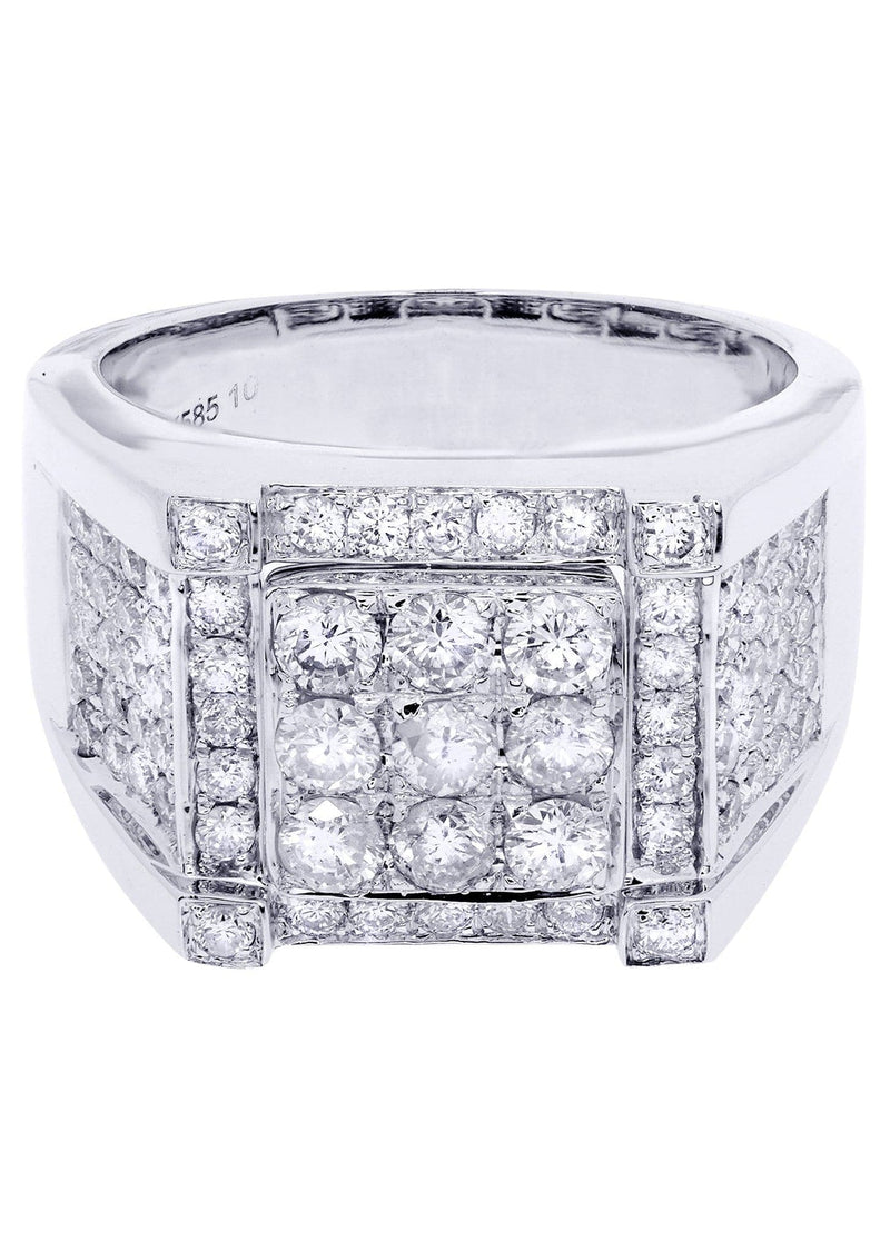 White Gold Mens Diamond Ring| 2.19 Carats| 15.74 Grams