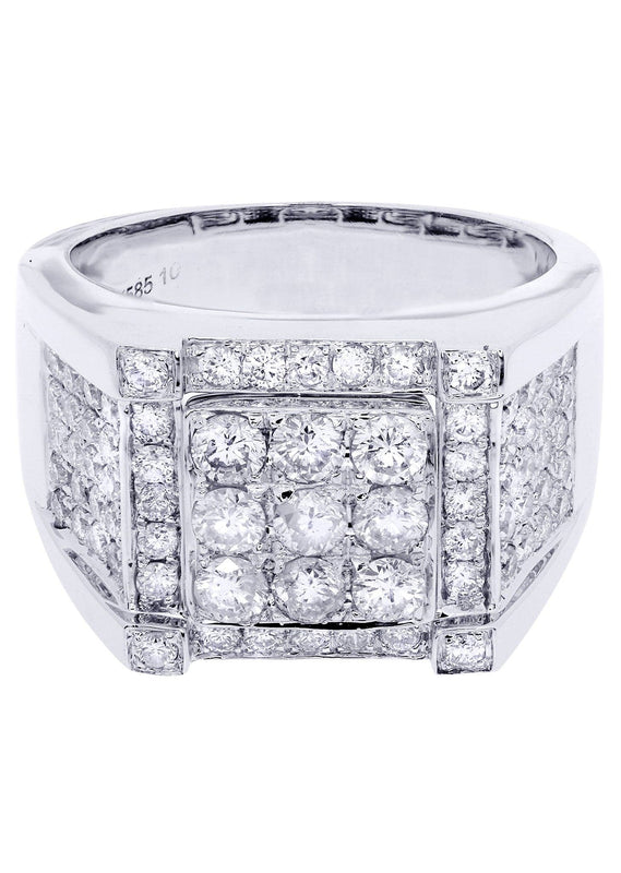 White Gold Mens Diamond Ring| 2.19 Carats| 15.74 Grams