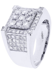 White Gold Mens Diamond Ring| 2.19 Carats| 15.74 Grams