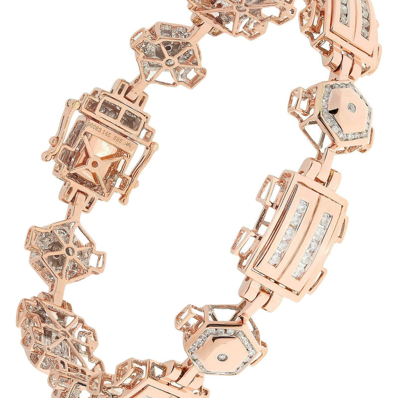 Mens Diamond Bracelet Rose Gold| 3.45 Carats| 28.8 Grams