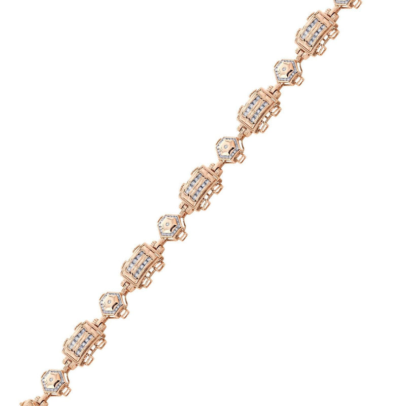 Mens Diamond Bracelet Rose Gold| 3.45 Carats| 28.8 Grams