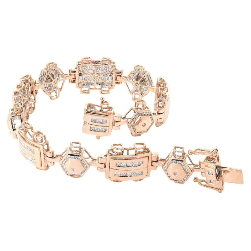 Mens Diamond Bracelet Rose Gold| 3.45 Carats| 28.8 Grams