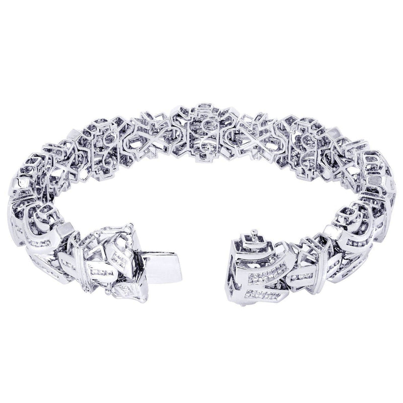 Mens Diamond Bracelet White Gold| 4.63 Carats| 52.72 Grams