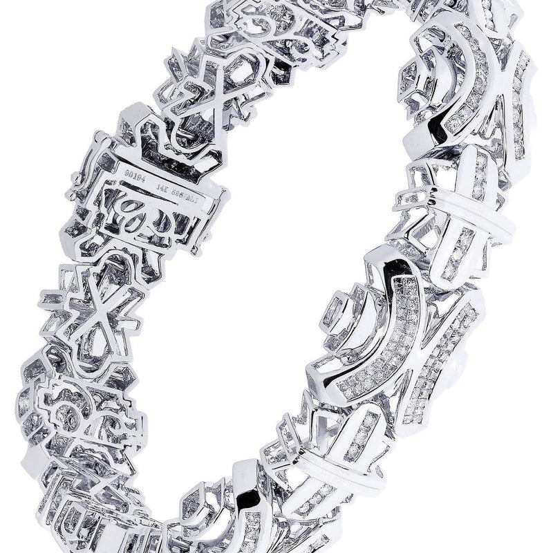 Mens Diamond Bracelet White Gold| 4.63 Carats| 52.72 Grams