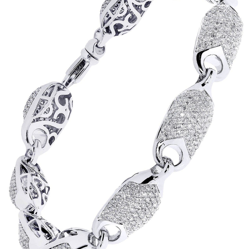 Mens Diamond Bracelet White Gold| 5.57 Carats| 26.45 Grams