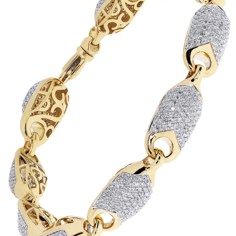 Mens Diamond Bracelet Yellow Gold| 5.58 Carats| 26.22 Grams