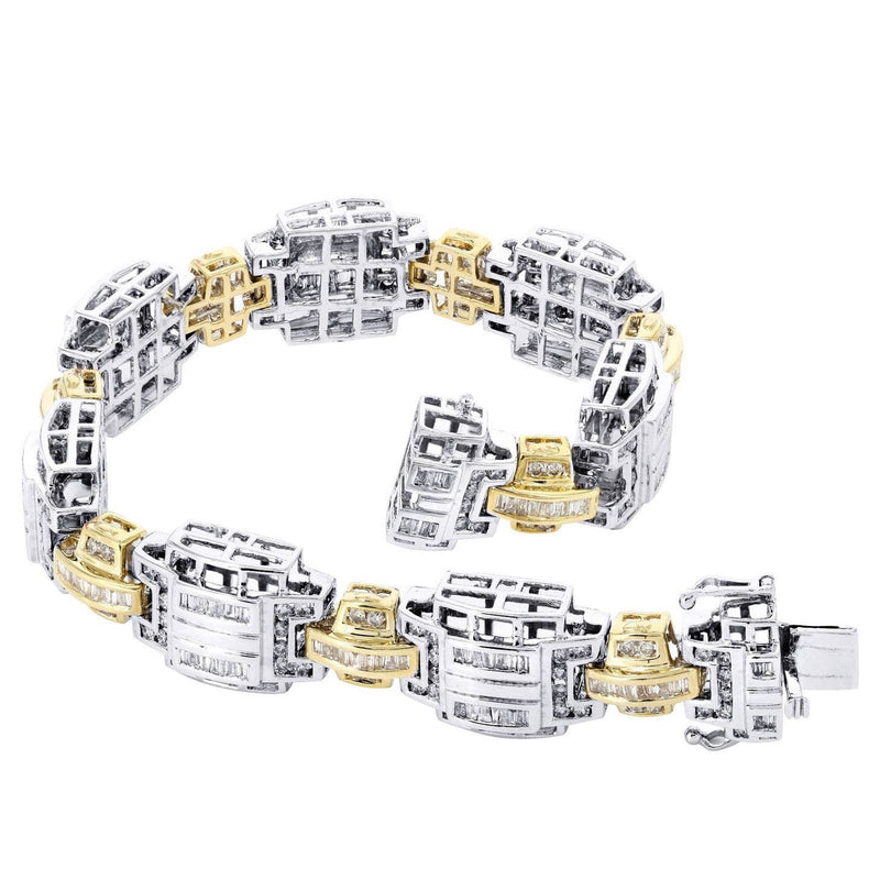 Mens Diamond Bracelet White Gold| 4.35 Carats| 43.05 Grams