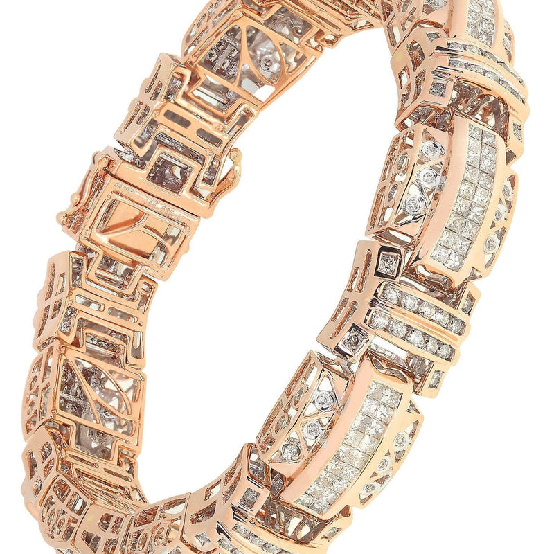 Mens Diamond Bangle Rose Gold| 2.78 Carats| 60.49 Grams