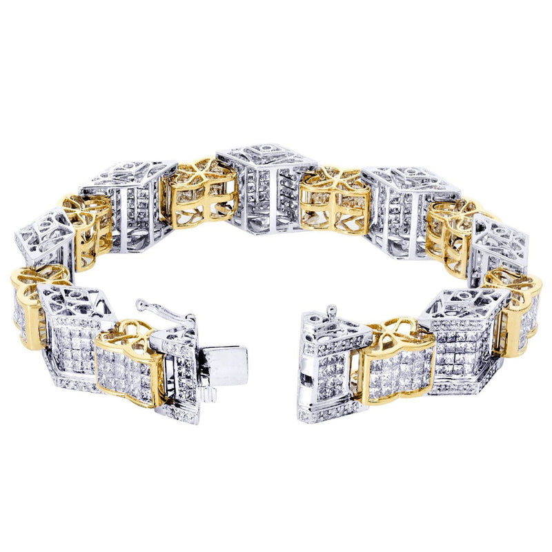 Mens Diamond Bracelet Yellow Gold| 13.65 Carats| 44.48 Grams