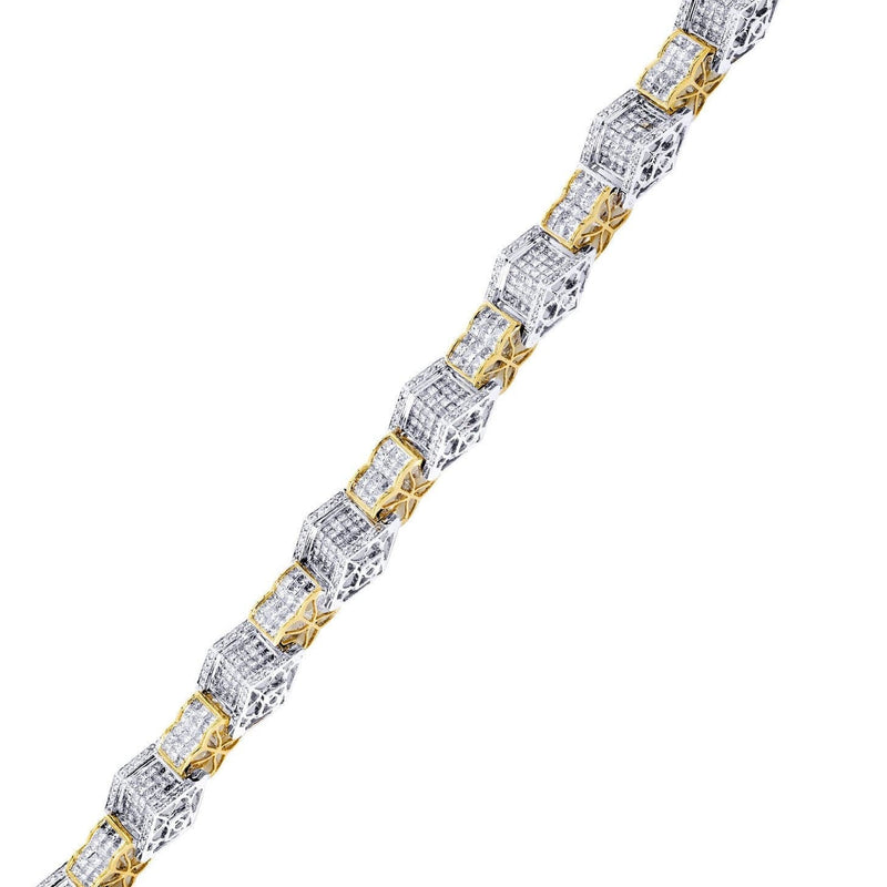 Mens Diamond Bracelet Yellow Gold| 13.65 Carats| 44.48 Grams
