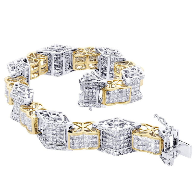 Mens Diamond Bracelet Yellow Gold| 13.65 Carats| 44.48 Grams