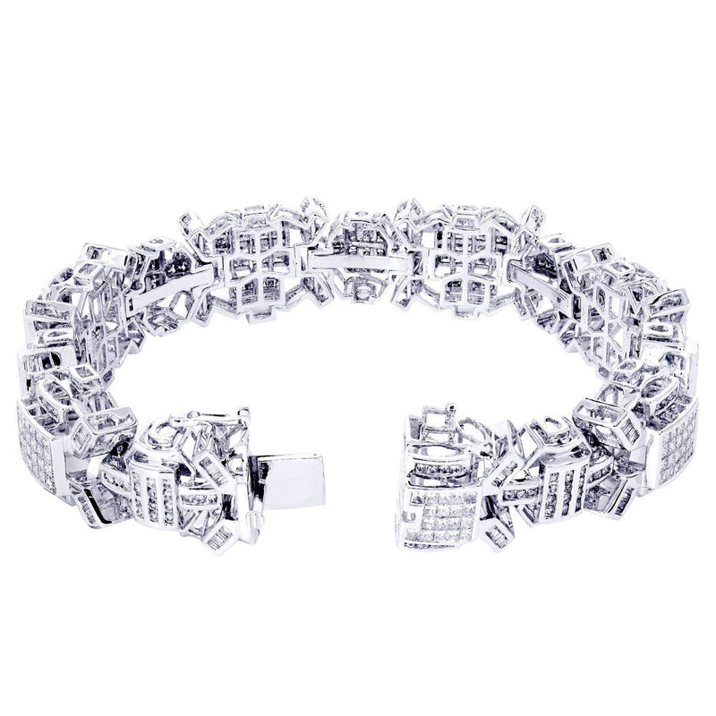 Mens Diamond Bracelet White Gold | 6.34 Carats| 59.76 Grams