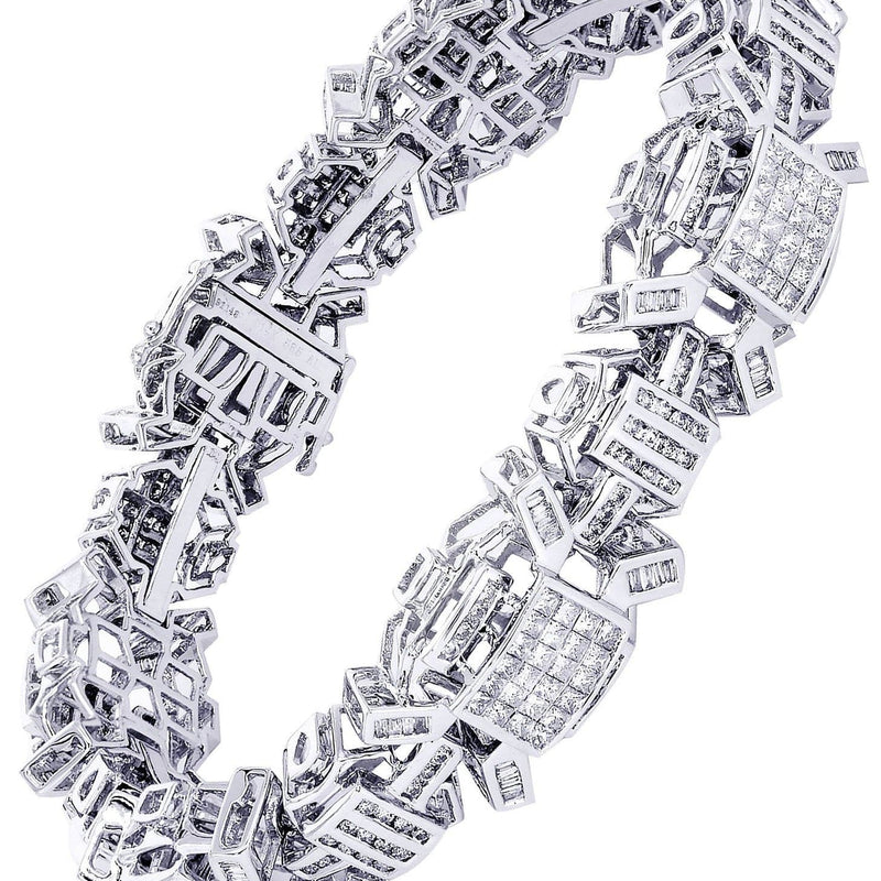 Mens Diamond Bracelet White Gold | 6.34 Carats| 59.76 Grams