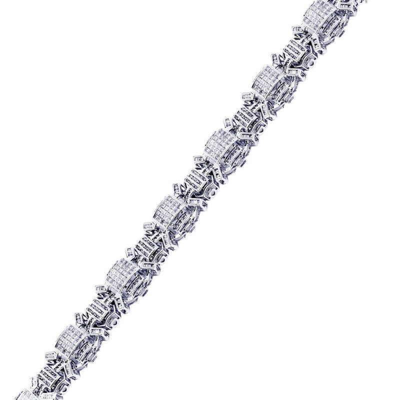 Mens Diamond Bracelet White Gold | 6.34 Carats| 59.76 Grams