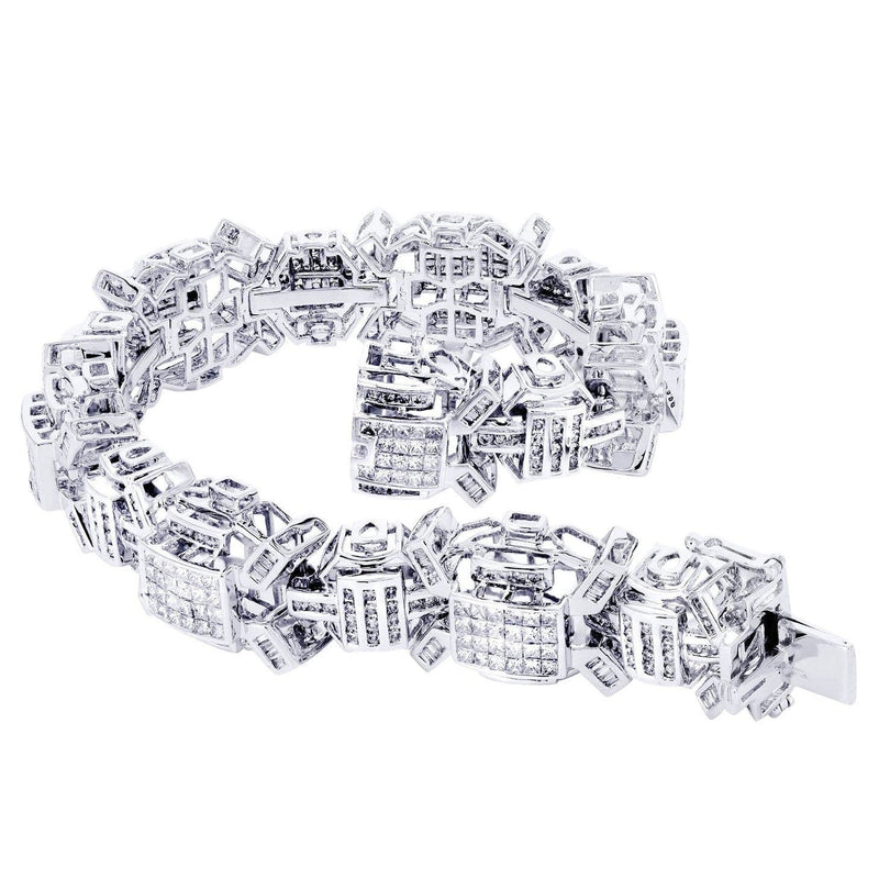 Mens Diamond Bracelet White Gold | 6.34 Carats| 59.76 Grams