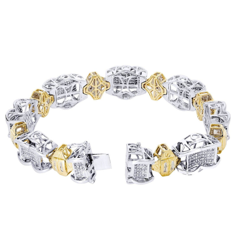 Mens Diamond Bracelet White Gold| 4.34 Carats| 46.65 Grams