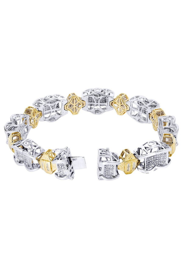 Mens Diamond Bracelet White Gold| 4.34 Carats| 46.65 Grams
