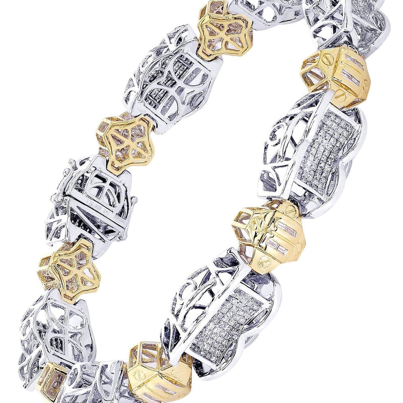 Mens Diamond Bracelet White Gold| 4.34 Carats| 46.65 Grams