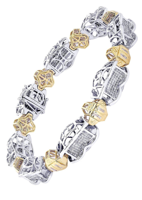 Mens Diamond Bracelet White Gold| 4.34 Carats| 46.65 Grams