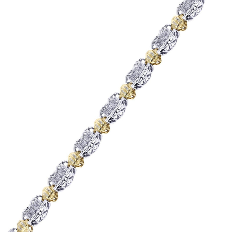 Mens Diamond Bracelet White Gold| 4.34 Carats| 46.65 Grams
