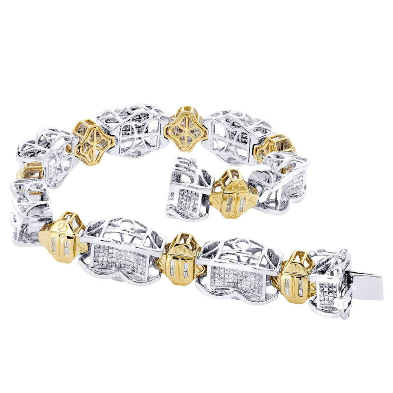 Mens Diamond Bracelet White Gold| 4.34 Carats| 46.65 Grams
