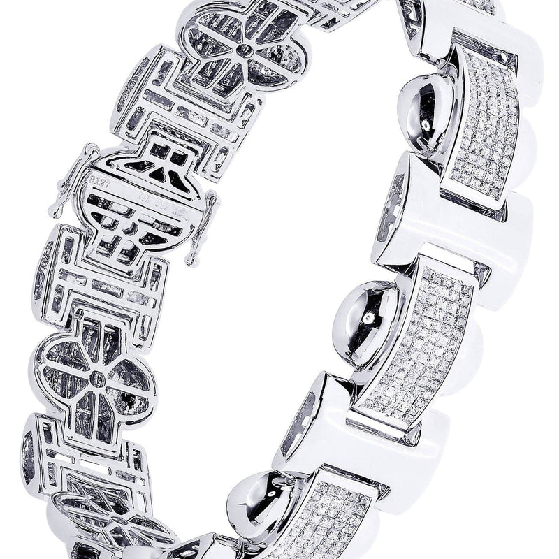 Mens Diamond Bracelet White Gold| 6.34 Carats| 45.89 Grams