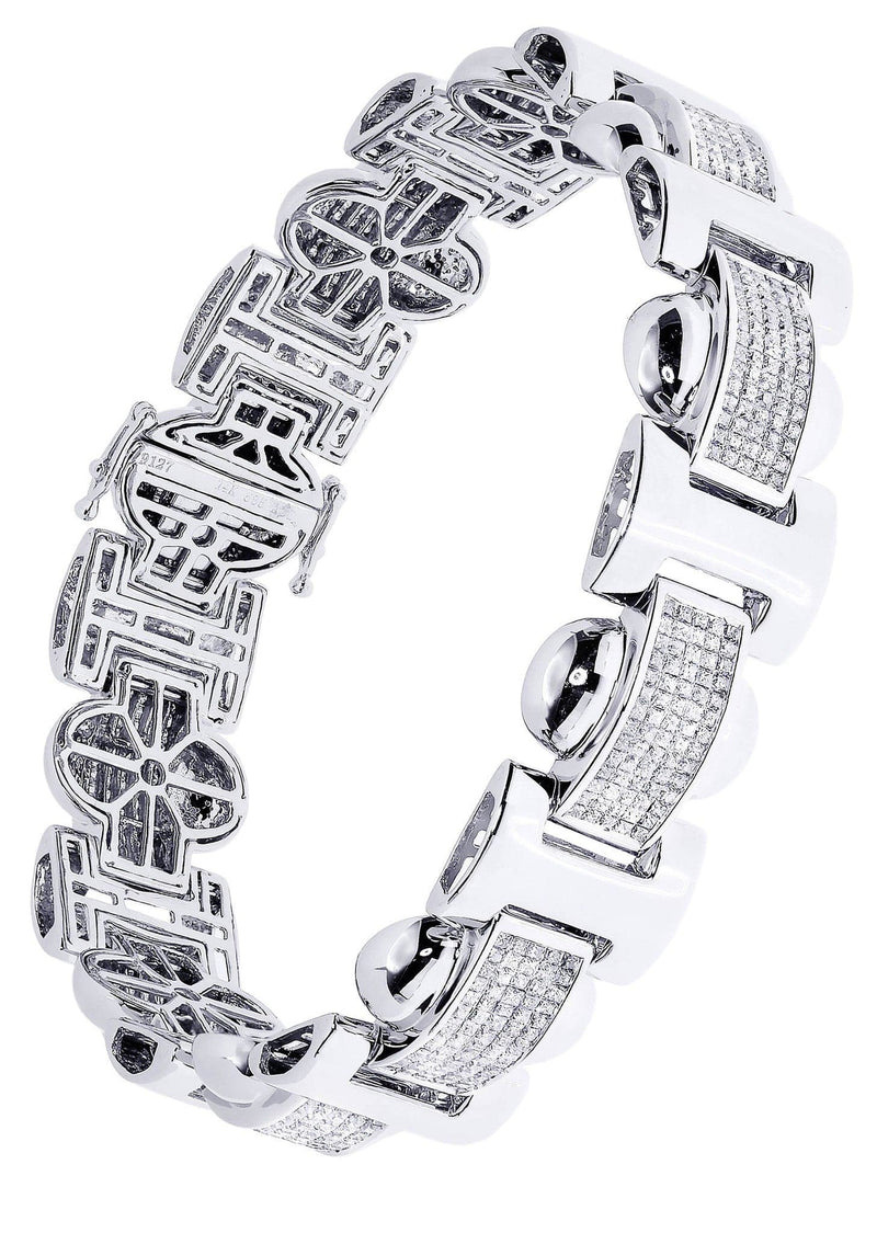 Mens Diamond Bracelet White Gold| 6.34 Carats| 45.89 Grams