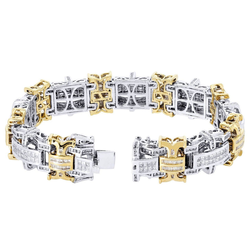 Mens Diamond Bracelet Yellow Gold| 6.77 Carats| 65.95 Grams